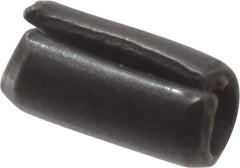 Value Collection - 2mm Diam x 4mm Long Slotted Spring Pin - Grade 1070-1080 Steel, Plain Finish - USA Tool & Supply