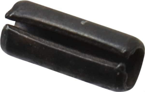 Value Collection - 2mm Diam x 5mm Long Slotted Spring Pin - Grade 1070-1080 Steel, Plain Finish - USA Tool & Supply