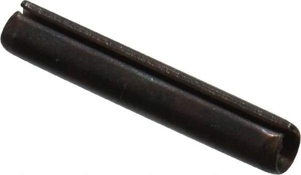Value Collection - 2mm Diam x 12mm Long Slotted Spring Pin - Grade 1070-1080 Steel, Plain Finish - USA Tool & Supply