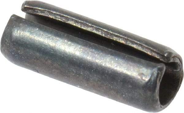 Value Collection - 3mm Diam x 8mm Long Slotted Spring Pin - Grade 1070-1080 Steel, Plain Finish - USA Tool & Supply