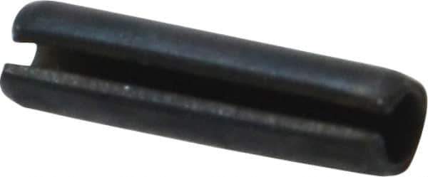 Value Collection - 3mm Diam x 12mm Long Slotted Spring Pin - Grade 1070-1080 Steel, Plain Finish - USA Tool & Supply