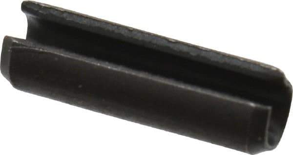 Value Collection - 3.5mm Diam x 12mm Long Slotted Spring Pin - Grade 1070-1080 Steel, Plain Finish - USA Tool & Supply