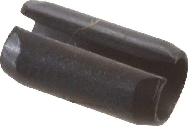 Value Collection - 4mm Diam x 8mm Long Slotted Spring Pin - Grade 1070-1080 Steel, Plain Finish - USA Tool & Supply