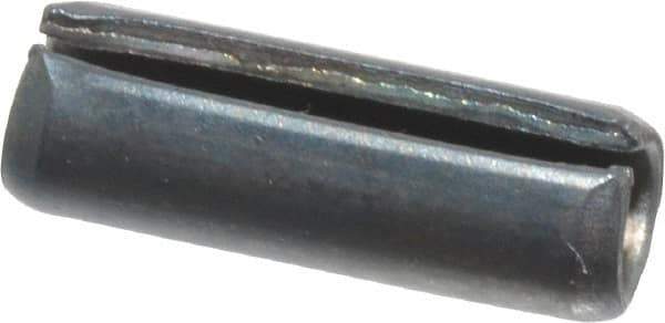 Value Collection - 4mm Diam x 12mm Long Slotted Spring Pin - Grade 1070-1080 Steel, Plain Finish - USA Tool & Supply