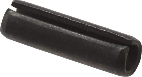 Value Collection - 4mm Diam x 14mm Long Slotted Spring Pin - Grade 1070-1080 Steel, Plain Finish - USA Tool & Supply