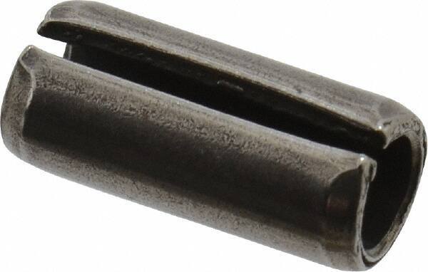 Value Collection - 6mm Diam x 14mm Long Slotted Spring Pin - Grade 1070-1080 Steel, Plain Finish - USA Tool & Supply