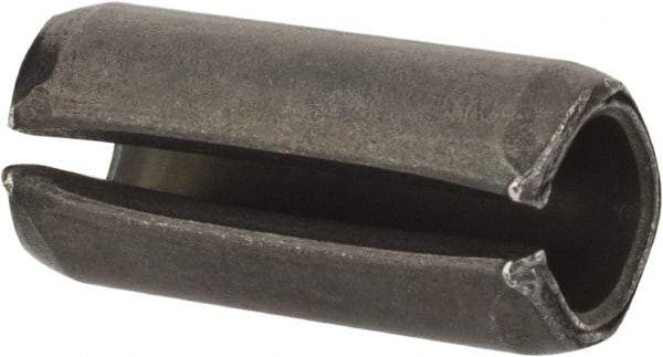 Value Collection - 8mm Diam x 18mm Long Slotted Spring Pin - Grade 1070-1080 Steel, Plain Finish - USA Tool & Supply