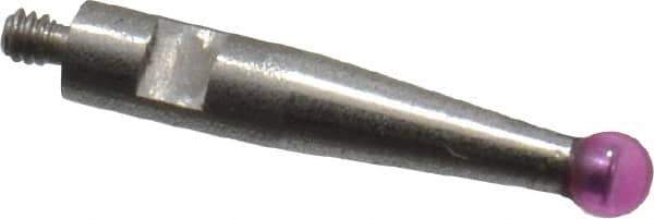 SPI - 2mm Ball Diam, Ruby, Ball Test Indicator Contact Point - 1/2" Contact Point Length, Use with Brown & Sharpe Test Indicators - USA Tool & Supply