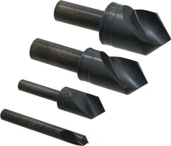 M.A. Ford - 4 Piece, 1/4 to 1" Head Diam, 90° Included Angle, Single End Countersink Set - USA Tool & Supply