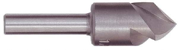 M.A. Ford - 2" Head Diam, 3/4" Shank Diam, 3 Flute 60° High Speed Steel Countersink - Bright Finish, 4-1/4" OAL, 0.6" Nose Diam, Single End, Straight Shank, Right Hand Cut - USA Tool & Supply