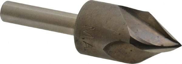 M.A. Ford - 5/8" Head Diam, 1/4" Shank Diam, 3 Flute 60° High Speed Steel Countersink - Bright Finish, 2-1/4" OAL, 0.19" Nose Diam, Single End, Straight Shank, Right Hand Cut - USA Tool & Supply