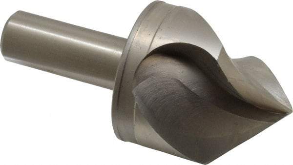 M.A. Ford - 2" Head Diam, 3/4" Shank Diam, 3 Flute 90° High Speed Steel Countersink - Bright Finish, 4-1/4" OAL, 0.6" Nose Diam, Single End, Straight Shank, Right Hand Cut - USA Tool & Supply