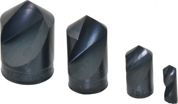 M.A. Ford - 4 Piece, 1/4 to 1" Head Diam, 100° Included Angle, Single End Countersink Set - USA Tool & Supply