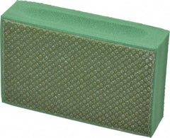 3M - Medium Grade, 250 Grit, Diamond Hand Pad - Green, 2-1/4" Wide x 3-3/4" Long, Coated - USA Tool & Supply