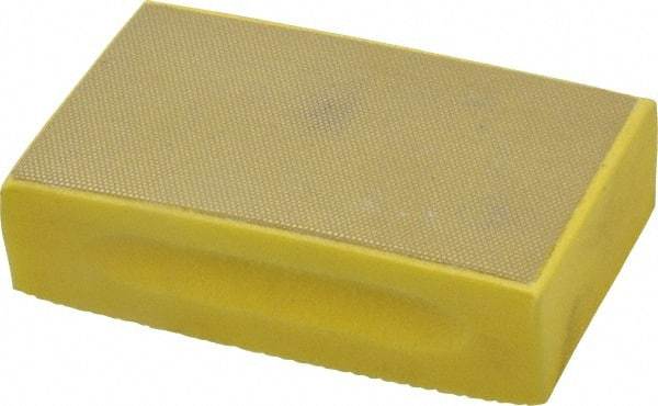 3M - Extra Fine Grade, 40 Grit, Diamond Hand Pad - Yellow, 2-1/4" Wide x 3-3/4" Long, Coated - USA Tool & Supply