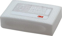 3M - Extra Fine Grade, 20 Grit, Diamond Hand Pad - White, 2-1/4" Wide x 3-3/4" Long, Coated - USA Tool & Supply