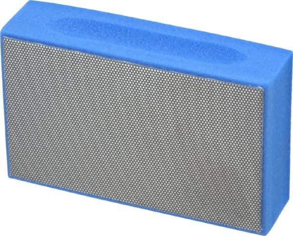 3M - Super Fine Grade, 10 Grit, Diamond Hand Pad - Blue, 2-1/4" Wide x 3-3/4" Long, Coated - USA Tool & Supply