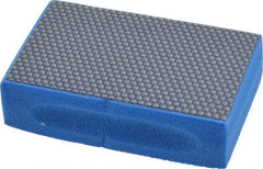 3M - Super Fine Grade, 10 Grit, Diamond Hand Pad - Blue, 2-1/4" Wide x 3-3/4" Long, Coated - USA Tool & Supply