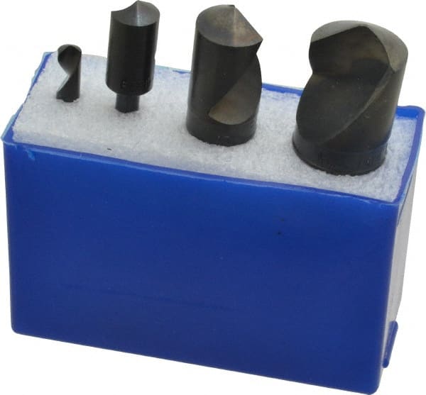 M.A. Ford - 4 Piece, 1/4 to 1" Head Diam, 120° Included Angle, Single End Countersink Set - USA Tool & Supply