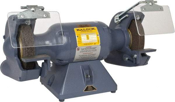 Baldor - 7" Wheel Diam x 1" Wheel Width, 1/2 hp Grinder - 5/8" Arbor Hole Diam, 1 Phase, 3,600 Max RPM, 115 Volts - USA Tool & Supply