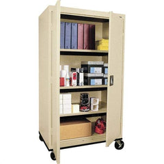 Sandusky Lee - 4 Shelf Mobile Cabinet - 36" Wide x 24" Deep x 66" High, Steel, Putty - USA Tool & Supply