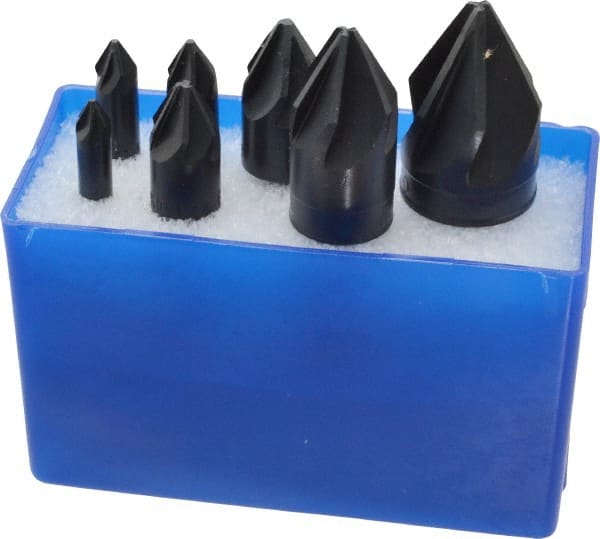 M.A. Ford - 7 Piece, 1/4 to 1" Head Diam, 60° Included Angle, Single End Countersink Set - USA Tool & Supply