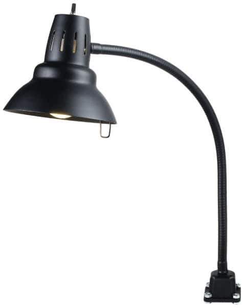 Electrix - 22 Inch, Gooseneck, Direct Mounted, Incandescent, Black, General Purpose Task Light - 100 Watt, 12 Volt, Nonmagnifying - USA Tool & Supply