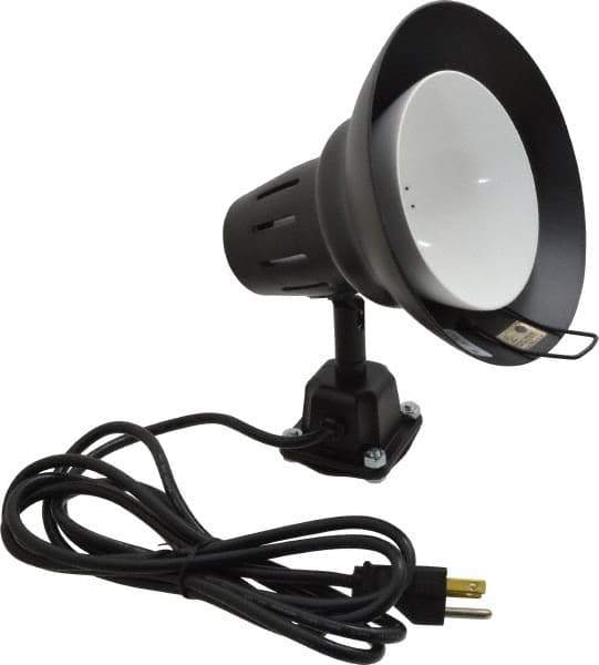 Electrix - Direct Mounted, Incandescent, Black, General Purpose Task Light - 100 Watt, 120 Volt, Nonmagnifying - USA Tool & Supply