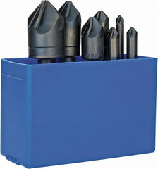 M.A. Ford - 7 Piece, 1/4 to 1" Head Diam, 82° Included Angle, Single End Countersink Set - USA Tool & Supply