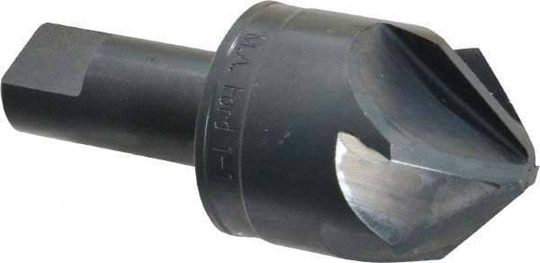 M.A. Ford - 1-1/2" Head Diam, 3/4" Shank Diam, 6 Flute 90° High Speed Steel Countersink - Bright Finish, 3-1/2" OAL, 0.43" Nose Diam, Single End, Straight Shank, Right Hand Cut - USA Tool & Supply