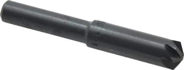 M.A. Ford - 5/16" Head Diam, 1/4" Shank Diam, 6 Flute 120° High Speed Steel Countersink - Bright Finish, 2" OAL, 0.08" Nose Diam, Single End, Straight Shank, Right Hand Cut - USA Tool & Supply