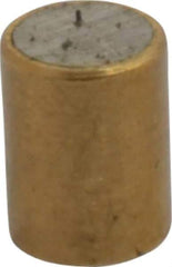 Mag-Mate - 3/16" Diam x 1/4" High, 0.02 Lb Average & 0.05 Lb Max Pull Force, Brass Alnico Shielded Magnet - 800°F Max Operating Temp, 0.018" Wall Thickness - USA Tool & Supply