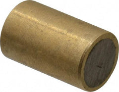 Mag-Mate - 5/16" Diam x 1/2" High, 0.18 Lb Average & 0.35 Lb Max Pull Force, Brass Alnico Shielded Magnet - 800°F Max Operating Temp, 0.032" Wall Thickness - USA Tool & Supply