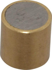 Mag-Mate - 3/8" Diam x 3/8" High, 0.1 Lb Average & 0.2 Lb Max Pull Force, Brass Alnico Shielded Magnet - 800°F Max Operating Temp, 0.032" Wall Thickness - USA Tool & Supply