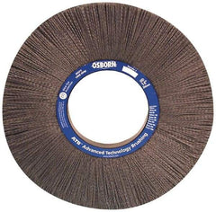 Osborn - 6" OD, 2" Arbor Hole, Crimped Nylon Wheel Brush - 1" Face Width, 1-1/4" Trim Length, 0.04" Filament Diam, 3,600 RPM - USA Tool & Supply