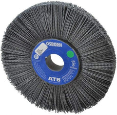 Osborn - 8" OD, 1-1/4" Arbor Hole, Crimped Nylon Wheel Brush - 1" Face Width, 2-1/4" Trim Length, 0.035" Filament Diam, 3,600 RPM - USA Tool & Supply