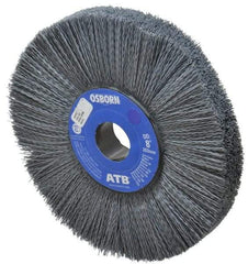 Osborn - 8" OD, 1-1/4" Arbor Hole, Crimped Nylon Wheel Brush - 1" Face Width, 2-1/4" Trim Length, 0.022" Filament Diam, 3,600 RPM - USA Tool & Supply