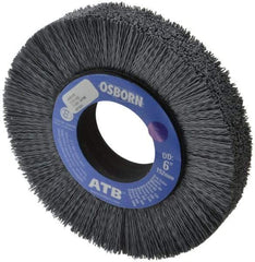 Osborn - 6" OD, 2" Arbor Hole, Crimped Nylon Wheel Brush - 1" Face Width, 1-1/4" Trim Length, 0.022" Filament Diam, 3,600 RPM - USA Tool & Supply