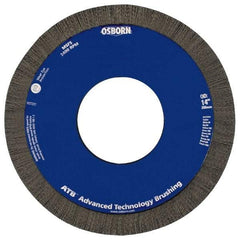 Osborn - 12" OD, 5-1/4" Arbor Hole, Crimped Nylon Wheel Brush - 1" Face Width, 1-1/4" Trim Length, 0.022" Filament Diam, 1,800 RPM - USA Tool & Supply