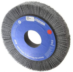 Osborn - 8" OD, 2" Arbor Hole, Crimped Nylon Wheel Brush - 1" Face Width, 1-1/4" Trim Length, 0.04" Filament Diam, 3,600 RPM - USA Tool & Supply