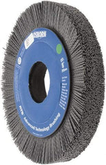 Osborn - 8" OD, 2" Arbor Hole, Crimped Nylon Wheel Brush - 1" Face Width, 1-1/4" Trim Length, 0.035" Filament Diam, 3,600 RPM - USA Tool & Supply