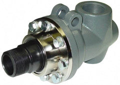 Barco - 1/2 NPT Right Hand Rotor Thread, 1/2" NPT Port, 5-7/8" Body Length, Dual Flow, High Temperature (Hot Oil), Rotary Union - 600 Max RPM, 100 Max Hot Oil psi - USA Tool & Supply