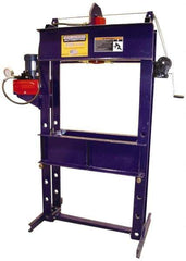 Omega Lift Equipment - 100 Ton Hydraulic Shop Press - 10 Inch Stroke, 1 HP, Single Phase - USA Tool & Supply