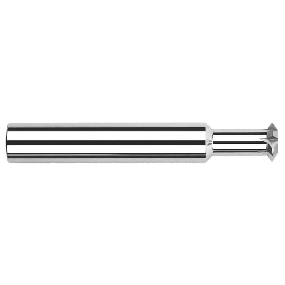 Harvey Tool - 1/4° 1/4" Cut Diam, 1/8" Cut Width, 1/4" Shank, Solid Carbide Double-Angle Cutter - USA Tool & Supply