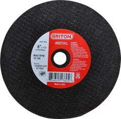 Value Collection - 6" 60 Grit Aluminum Oxide Cutoff Wheel - 1/32" Thick, 5/8" Arbor, 10,186 Max RPM, Use with Circular Saws - USA Tool & Supply