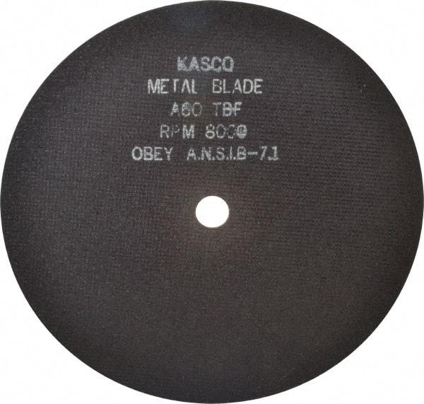 Made in USA - 8" 60 Grit Aluminum Oxide Cutoff Wheel - 1/32" Thick, 5/8" Arbor, 8,000 Max RPM, Use with Stationary Tools - USA Tool & Supply