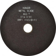 Made in USA - 8" 60 Grit Aluminum Oxide Cutoff Wheel - 1/32" Thick, 1-1/4" Arbor, 8,000 Max RPM, Use with Stationary Tools - USA Tool & Supply