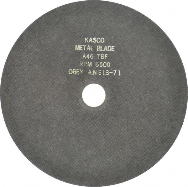 Made in USA - 10" 46 Grit Aluminum Oxide Cutoff Wheel - 1/16" Thick, 1-1/4" Arbor, 6,500 Max RPM, Use with Chop Saws - USA Tool & Supply