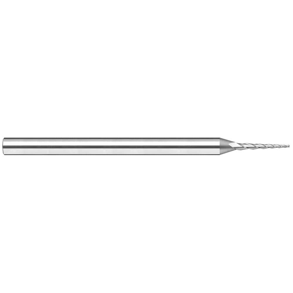 Harvey Tool - 1.5° per Side 1/8" Small End Diam 1-1/4" LOC 3-Flute Solid Carbide Tapered Square End Mill - Exact Industrial Supply
