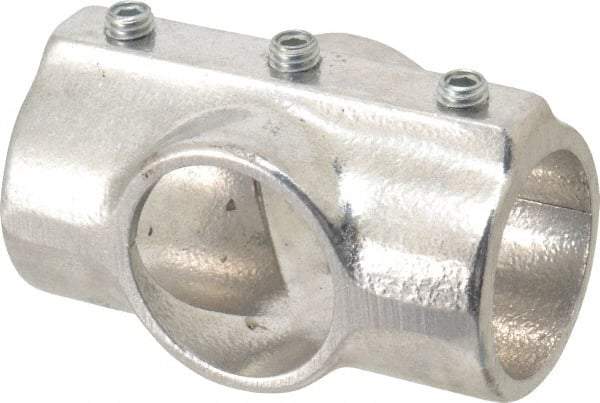 Hollaender - 1-1/4" Pipe, Cross-E, Aluminum Alloy Cross Pipe Rail Fitting - Bright Finish - USA Tool & Supply